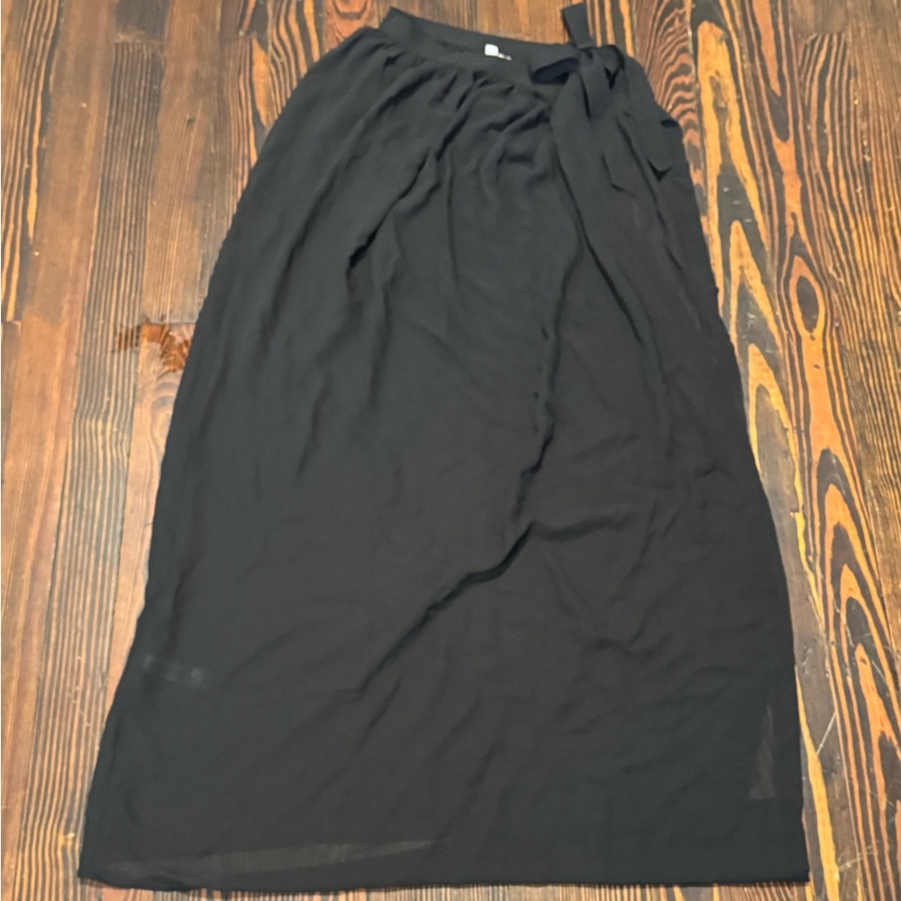 ASOS Black Midi Wrap Skirt Casual